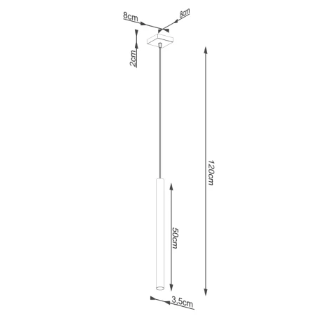 Lampa wisząca PASTELO 1 beton SL.1271 - Sollux