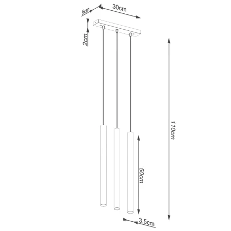 Lampa wisząca PASTELO 3L beton SL.1272 - Sollux