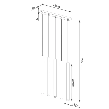 Lampa wisząca PASTELO 5L beton SL.1274 - Sollux