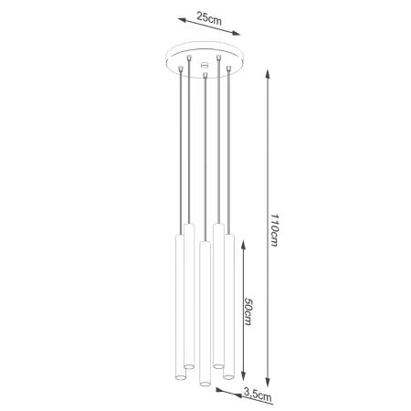 Lampa wisząca PASTELO 5P beton SL.1275 - Sollux