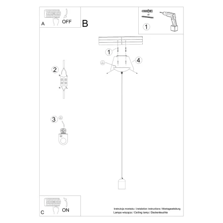 Lampa wisząca NESO 1 SL.1284 - Sollux
