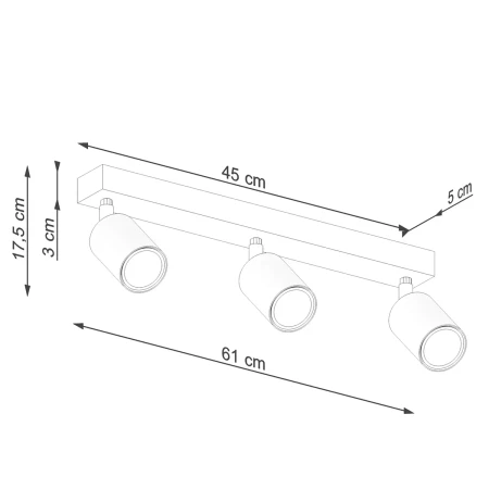 Plafon VERDO 3L biały SL.1288 - Sollux