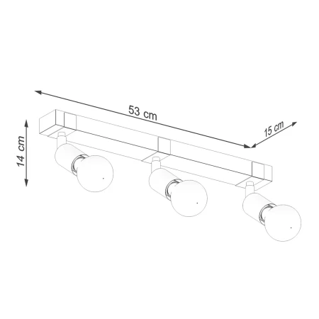 Plafon ZUCA 3 czarny SL.1297 - Sollux