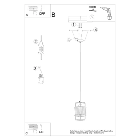 Lampa wisząca GIZUR 1 SL.1300 - Sollux