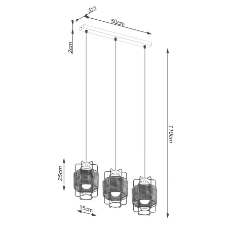 Lampa wisząca GIZUR 3L SL.1301 - Sollux