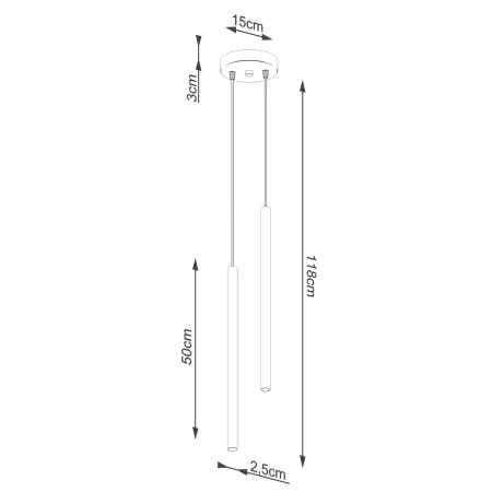 Lampa wisząca PASTELO 2 czarna SL.1304 - Sollux