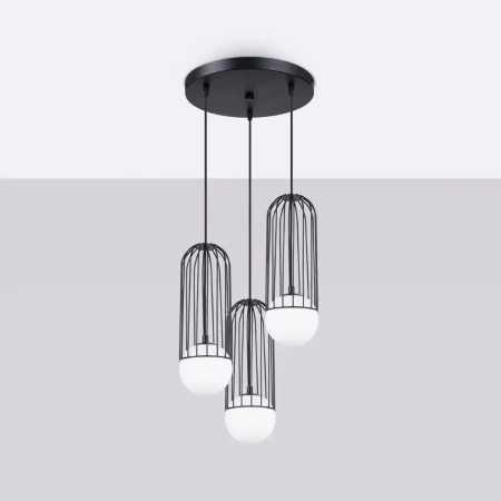 Lampa wisząca BRINA 3P czarna SL.1336 - Sollux