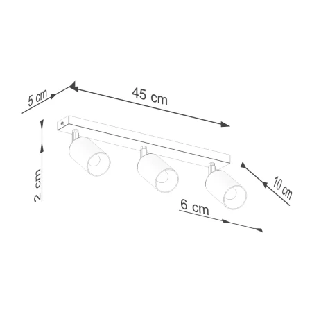 Plafon WINX 3 czarny/miedź SL.1376 - Sollux
