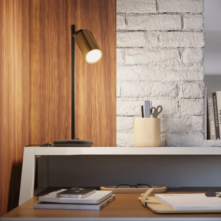Lampa biurkowa WINX czarny/złoty SL.1389 - Sollux