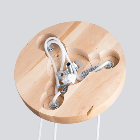 Lampa wisząca PEKKA 3P biała/naturalne drewno SL.1391 - Sollux