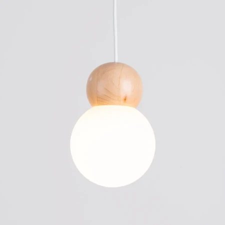 Lampa wisząca PEKKA 3P biała/naturalne drewno SL.1391 - Sollux
