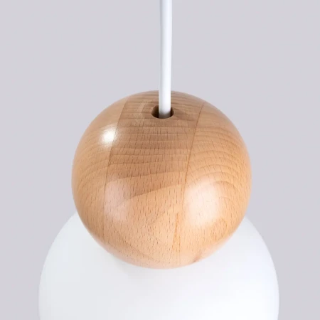 Lampa wisząca PEKKA 3P biała/naturalne drewno SL.1391 - Sollux