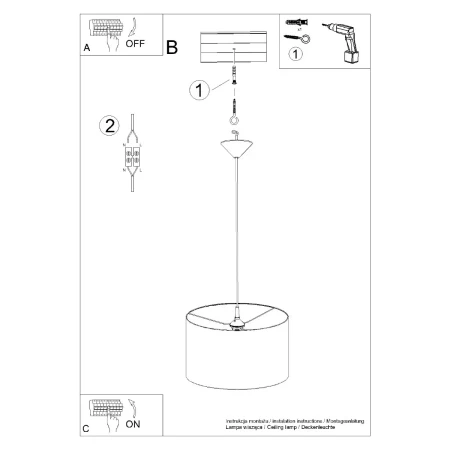 Lampa wisząca NOVA 40 biała SL.1404 - Sollux