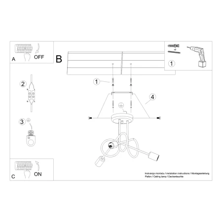 Żyrandol LOOP 3 chrom SL.1440 - Sollux