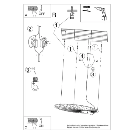 Lampa wisząca LEHDET czarna TH.001CZ - Thoro