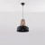 Lampa wisząca CASCO czarna/naturalne drewno SL.0390 - Sollux