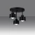 Plafon SAVAR 3 czarny SL.1131 - Sollux