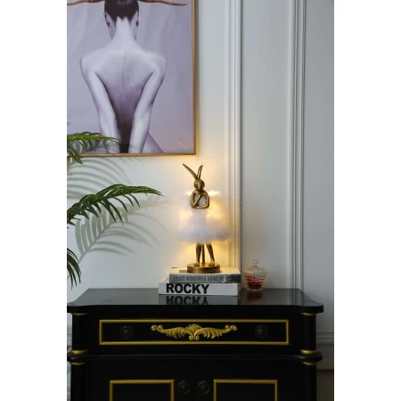 Lampa biurkowa Zajączek Flafi M Złoty TL0108-M – Yaskr