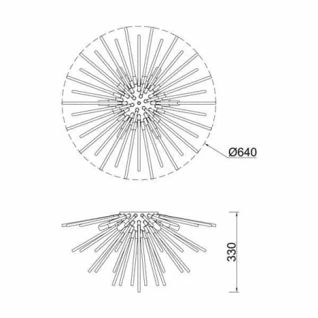 Lampa złota sufitowa URCHIN C0491-06B-F7DY Zuma Line