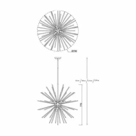 Lampa designerska zwis URCHIN P0491-09C-F7DY Zuma Line