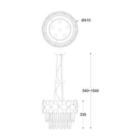 Lampa designerska zwis QUASAR P0506-05A-F4AC Zuma Line - W