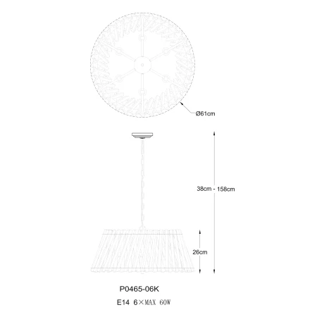 Lampa stylowa wisząca MIRABELL P0465-06K-V7V7 - Zuma Line - W