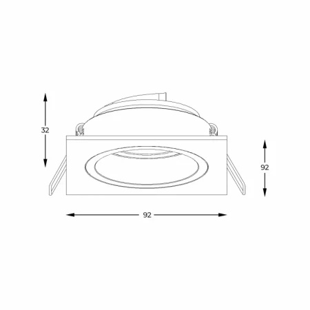 Oprawa do wbudowania CHUCK DL SQUARE BLACK 92704-N - Zuma Line