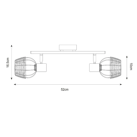 Lampa drewniana sufitowa COPA R5022003-2TU - Zuma Line - W