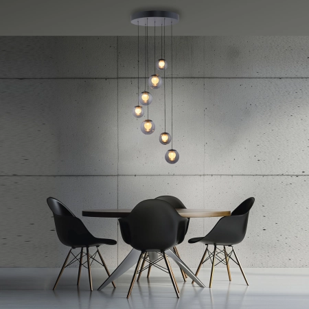 Lampa wisząca designerska nad stół szklane kule z pilotem PURE POPUP 2587-15 - Paul Neuhaus
