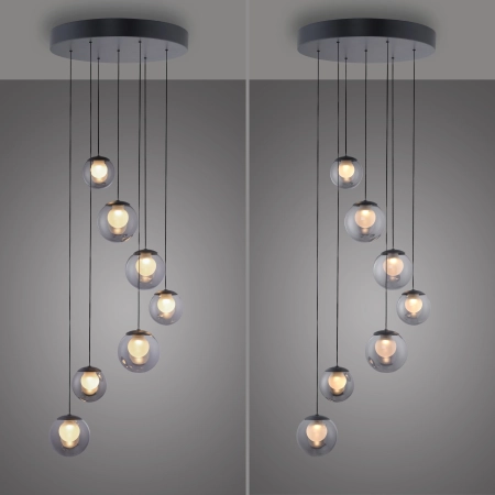Lampa wisząca designerska nad stół szklane kule z pilotem PURE POPUP 2587-15 - Paul Neuhaus