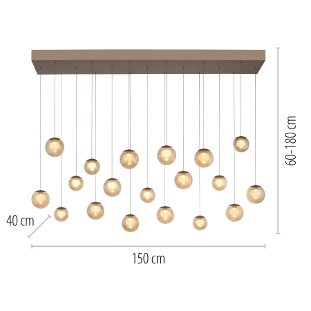 Lampa wisząca designerska nad stół szklane kule z pilotem PURE POPUP 2589-97 - Paul Neuhaus