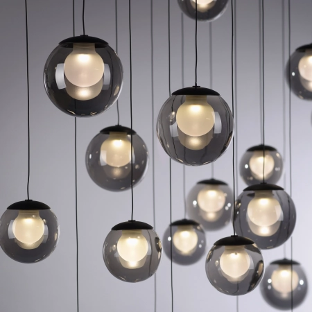 Lampa wisząca designerska nad stół szklane kule z pilotem PURE POPUP 2590-15 - Paul Neuhaus