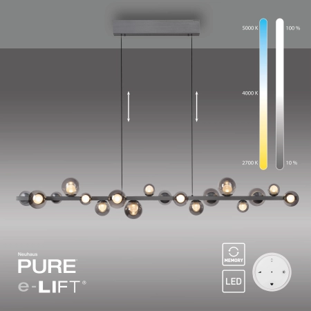 Lampa wisząca designerska elektryczna na pilota z windą  PURE E-POPUP 2558-15 - Paul Neuhaus