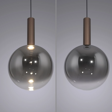Lampa wisząca elegancka brązowa LED BOWL 2284-23 - Paul Neuhaus