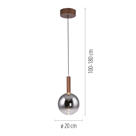 Lampa wisząca elegancka brązowa LED BOWL 2284-23 - Paul Neuhaus