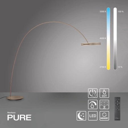 Lampa podłogowa designerska do salonu PURE LOOP-BOW 561-97 - Paul Neuhaus
