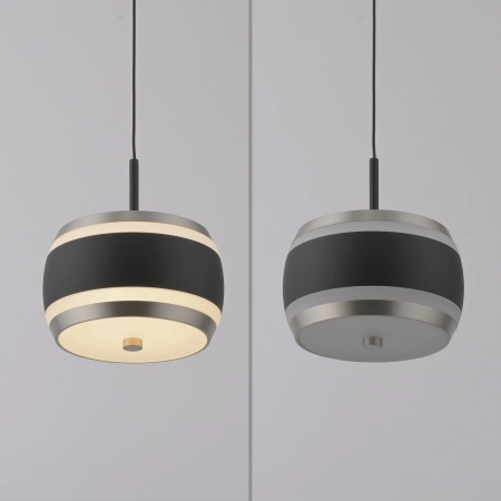 Lampa wisząca nad wyspę czarna perła na pilota PURE FALLING RINGS 2503-18 - Paul Neuhaus