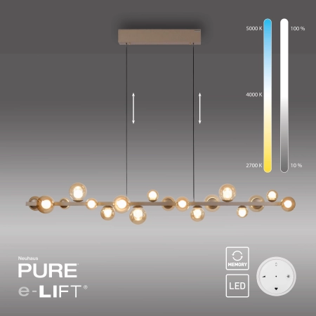Lampa wisząca designerska elektryczna na pilota z windą PURE E-POPUP 2558-97 - Paul Neuhaus