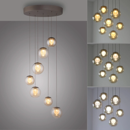 Lampa wisząca designerska nad stół szklane kule z pilotem PURE POPUP 2587-97 - Paul Neuhaus