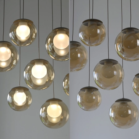 Lampa wisząca designerska nad stół szklane kule z pilotem PURE POPUP 2587-97 - Paul Neuhaus