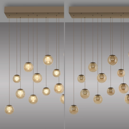 Lampa wisząca designerska nad stół szklane kule z pilotem PURE POPUP 2590-97 - Paul Neuhaus