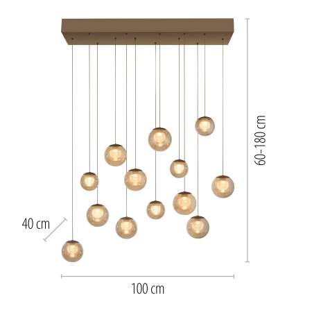 Lampa wisząca designerska nad stół szklane kule z pilotem PURE POPUP 2590-97 - Paul Neuhaus