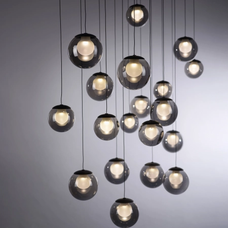 Lampa wisząca designerska nad stół szklane kule z pilotem PURE POPUP 2589-15 - Paul Neuhaus