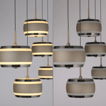 Lampa wisząca brązowa nad stół sterowana pilotem PURE FALLING RINGS 2504-97 - Paul Neuhaus