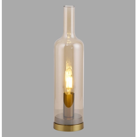 Lampa stołowa butelka szkło bursztynowe, włącznik sznurkowy, żarówka wymienna BOTTLE 14006-27 - Paul Neuhaus