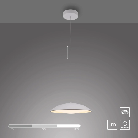 Lampa wisząca biała nowoczesna do kuchni z funkcją DIMM LENTE 14606-16 - Paul Neuhaus