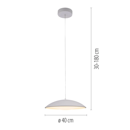 Lampa wisząca biała nowoczesna do kuchni z funkcją DIMM LENTE 14606-16 - Paul Neuhaus