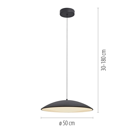 Lampa wisząca LED LENTE czarna z możliwością ściemniania 14607-18 - Paul Neuhaus