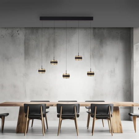 Lampa wisząca na pilota czarna perła nad stół PURE FALLING RINGS 2504-18 - Paul Neuhaus