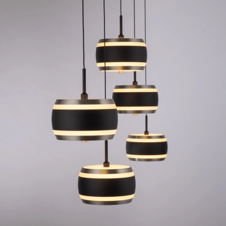 Lampa wisząca na pilota czarna perła nad stół PURE FALLING RINGS 2504-18 - Paul Neuhaus